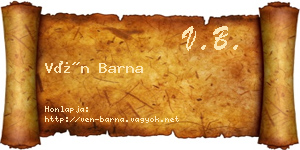 Vén Barna névjegykártya