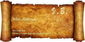 Vén Barna névjegykártya